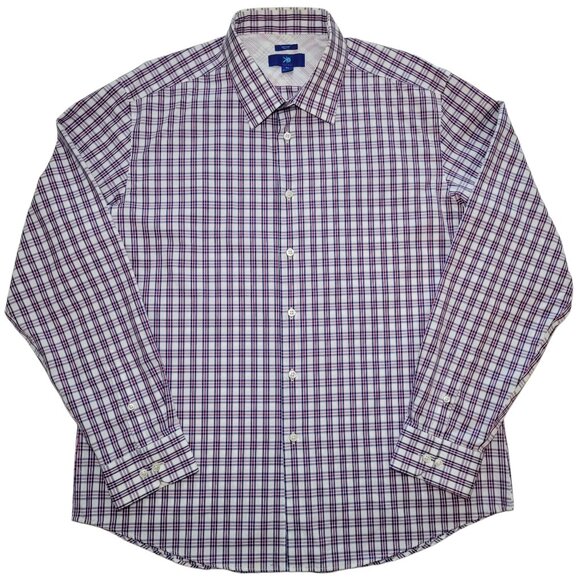 Egara Other - Egara Mens Non-Iron Slim Fit Plaid Dress Shirt XL Preppy Academia